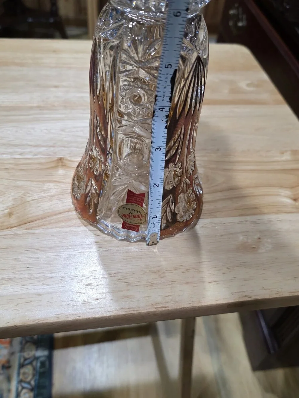 Vintage Anna Hutte Gold Bleikristall Glass Vase